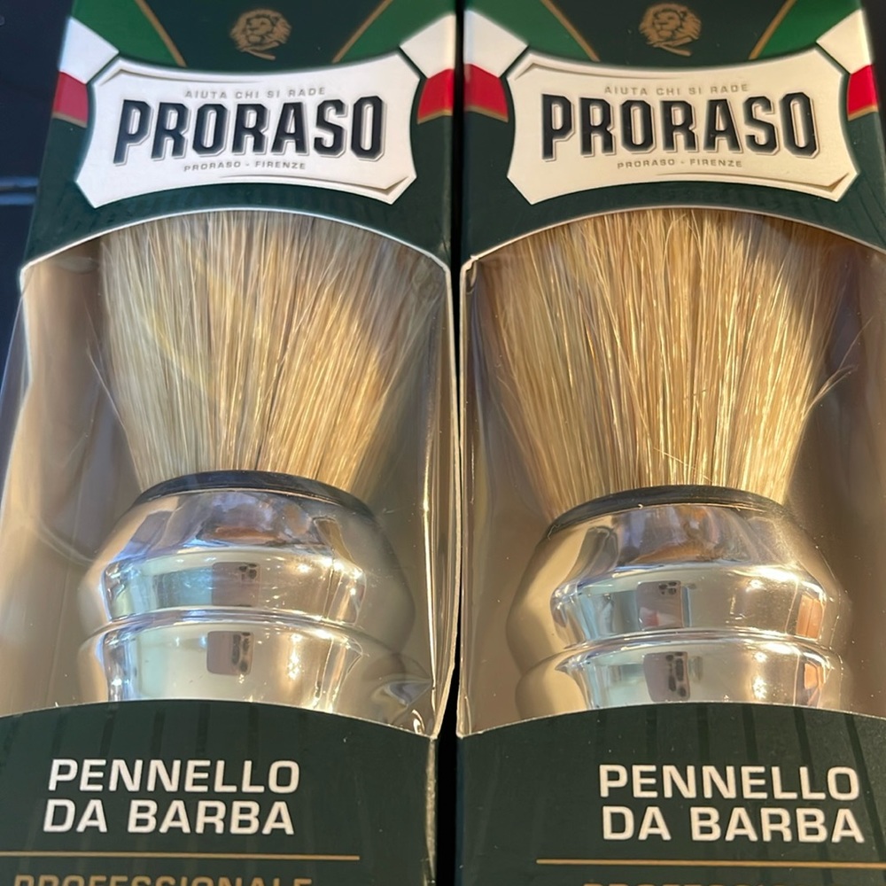 New Set of 2 professional Shaving Brushes by Proraso